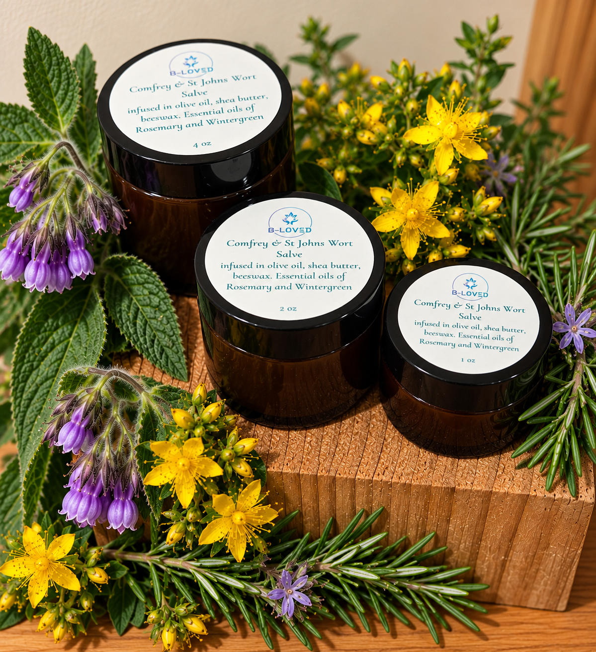 Comfrey St Johns Wort Salve-B-Loved Holistic Health